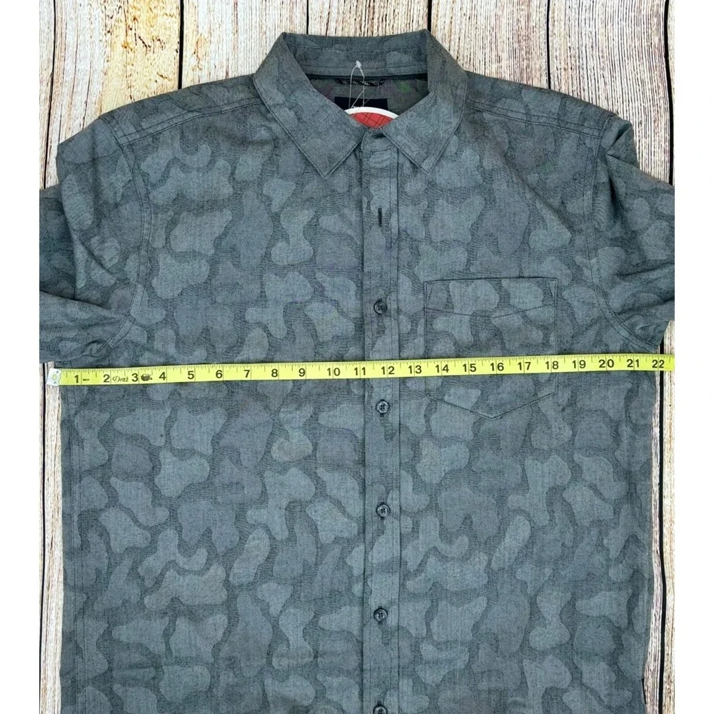 North Face Sub-Alpine Shirt Mens Medium Smoke Duck Camo Jacquard Long Sleeve NWT